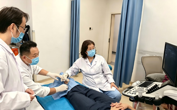 精准“针”治,生态城医院超声介入巧治踝关节囊肿